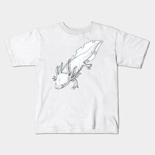 Dotted Axolotl Swimming Down Kids T-Shirt